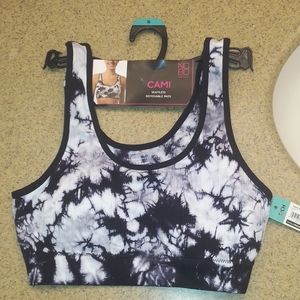 NWT Seamless Double Scoop Tie Die Cami Bra
